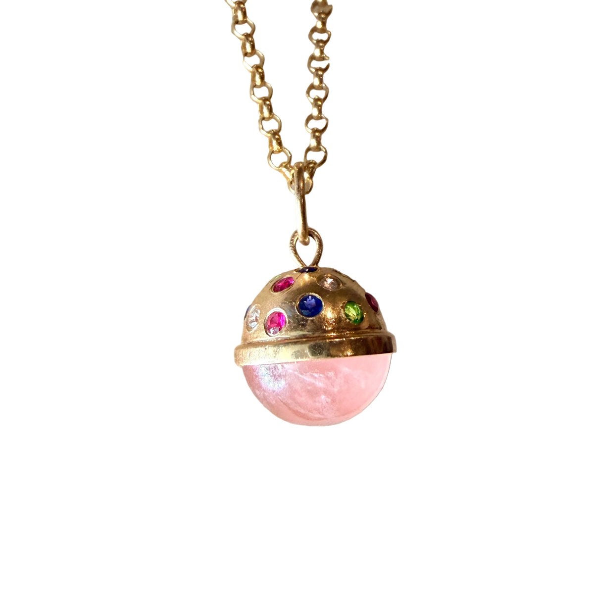 Contact Sphere with Rose Quartz Half Dome