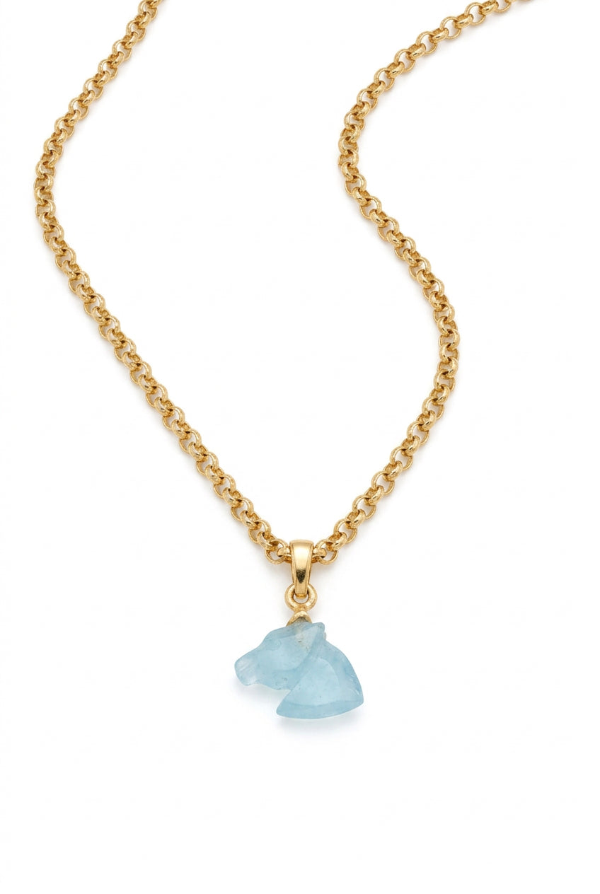 Dark Horse Charm- Aquamarine
