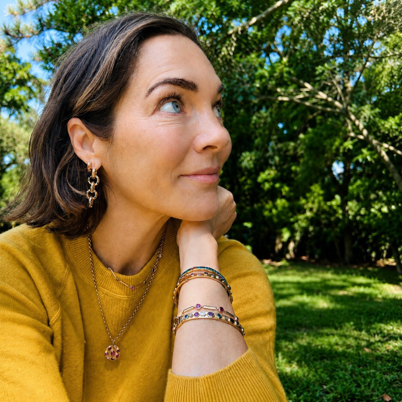 Piper Gore wearing custom jewelry