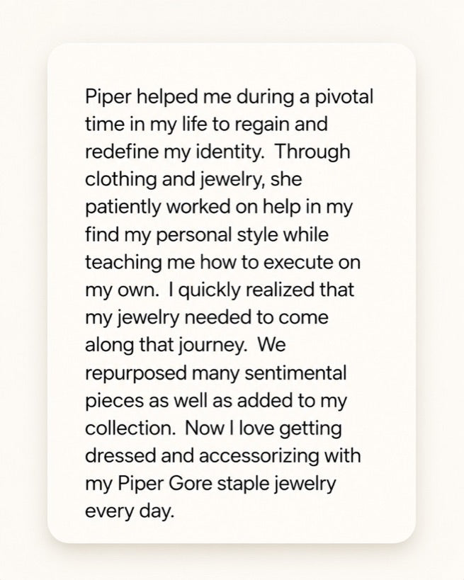 Customer review about finding a personal style with Piper
